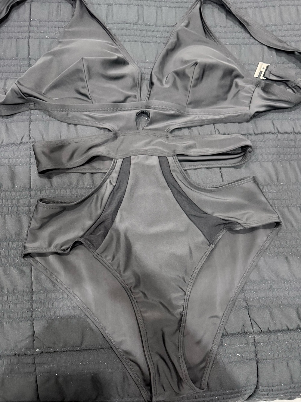 Kids One-Piece Swimsuit in Charcoal Gray